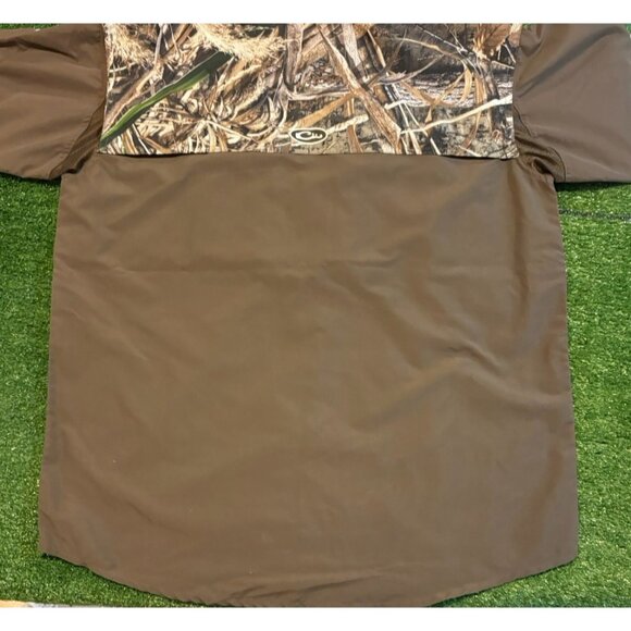 Drake Waterfowl Systems shirt mens large brown camo wingshooter vented hunt 44 - Picture 9 of 12